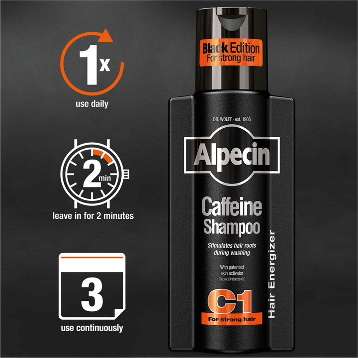 Immagine prodotto Alpecin Shampoo alla caffeina C1 Black Edition (250 ml, Shampoo liquido)
