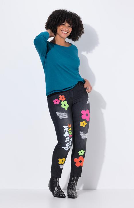 Produktbild Angel of Style 7/8-Jeans, Straight Fit, destroyed, Badges (44)