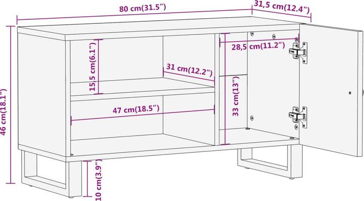 Immagine prodotto vidaXL TV-Schrank (80 x 31.50 x 46 cm)