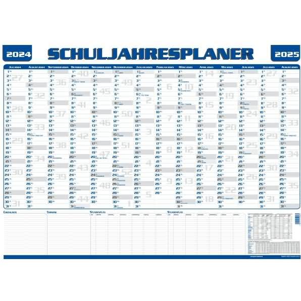 Güss, Agenda, Schuljahresübersicht 84x60cm 14 Monate Kalendarium 2024/2025 (84 x 60 cm)
