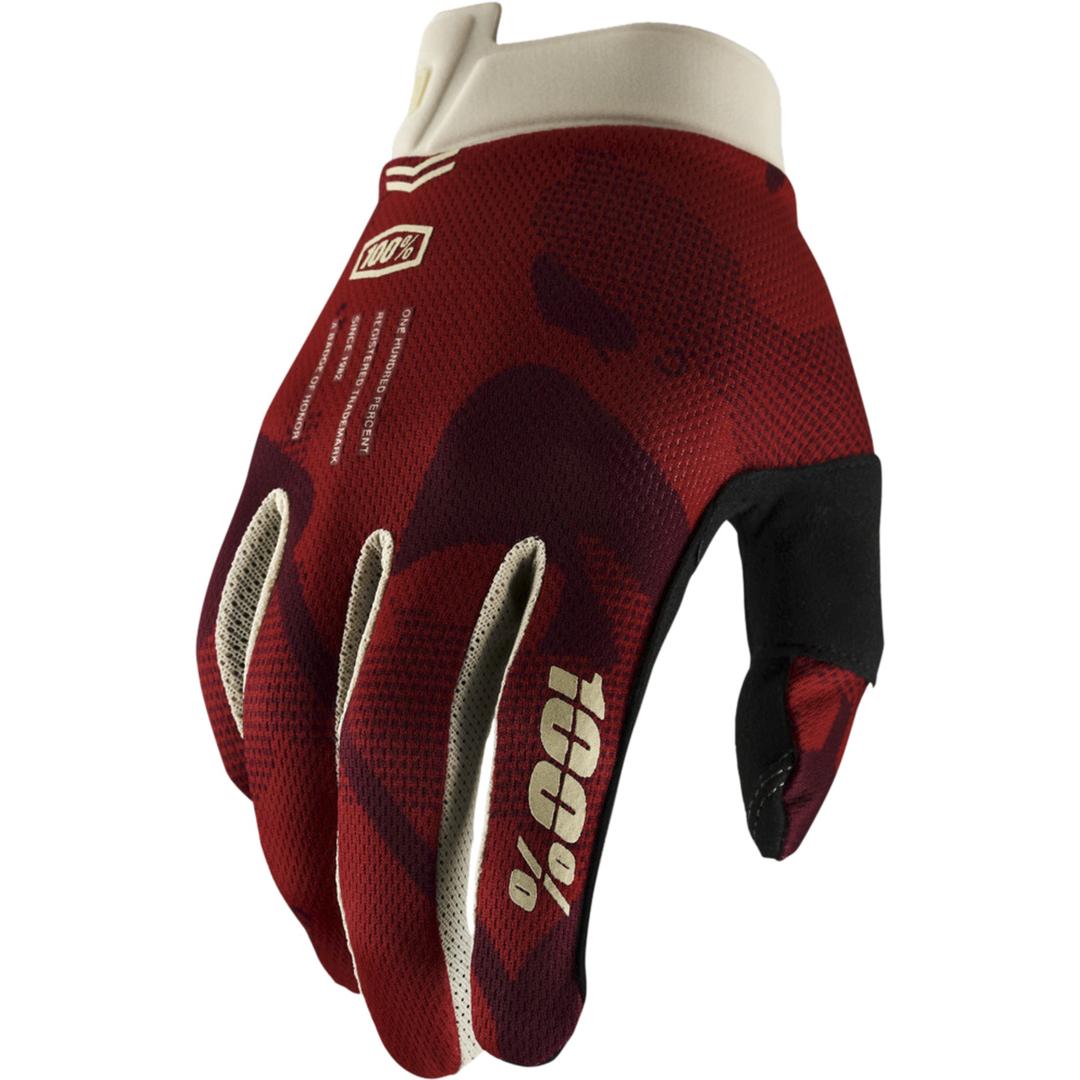 100%, Herren, Handschuhe, MTB-Handschuhe iTrack SP21 Rot Gr. L, Rot, (L)