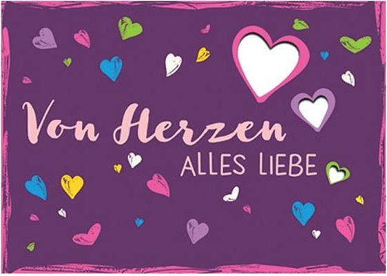 Taurus Kunstkarten Postkarte Cut Out Herzen