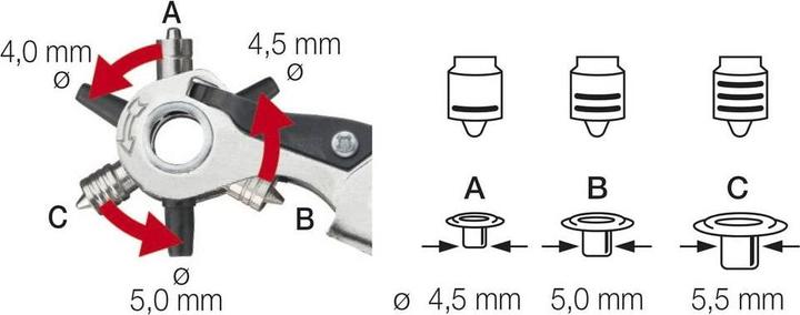 Produktbild Wiha Revolverlochzange 4 mm, 4.5 mm (225 mm)