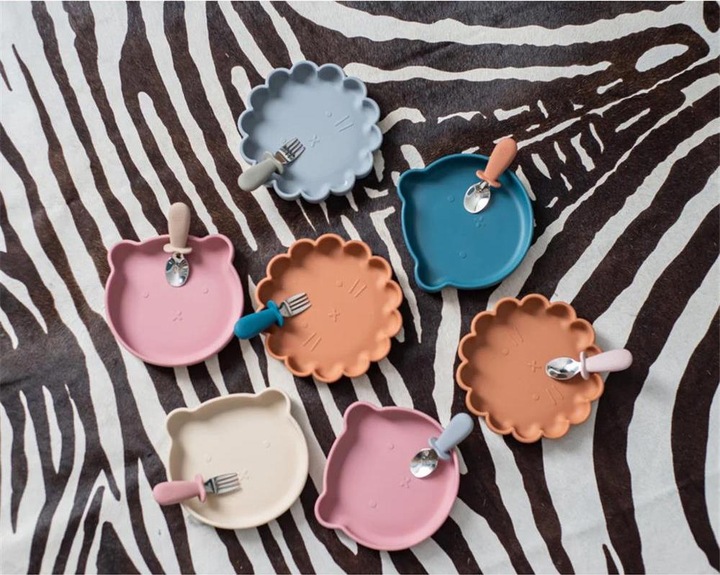 Immagine prodotto Soina Set di posate Cucchiaio e forchetta con impugnatura in silicone