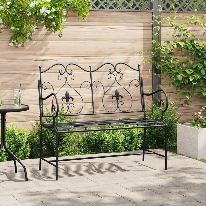 Actual product image vidaXL Outdoor bench Metal Standard Robust garden bench