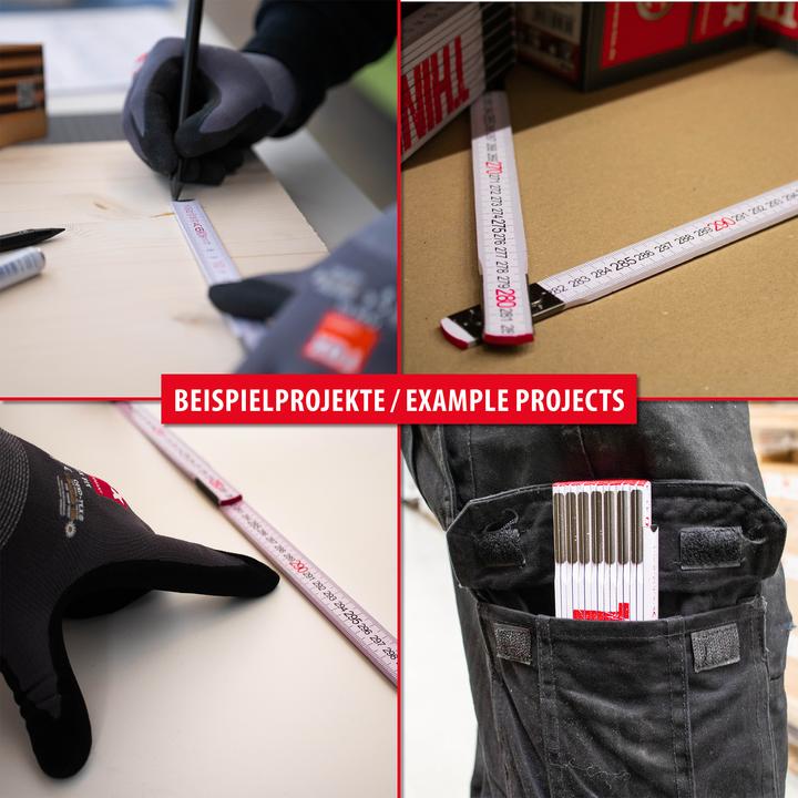Actual product image Tox Folding ruler 3m "Think Big" - Glass birchwood, white, metal fittings (3 m)