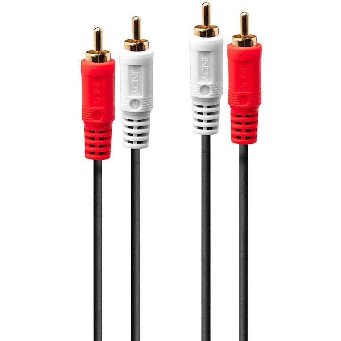 Lindy Audiokabel Stereo 2x RCA Male an 2x RCA male, 10m, vergoldet (10 m, Cinch), Audio Kabel