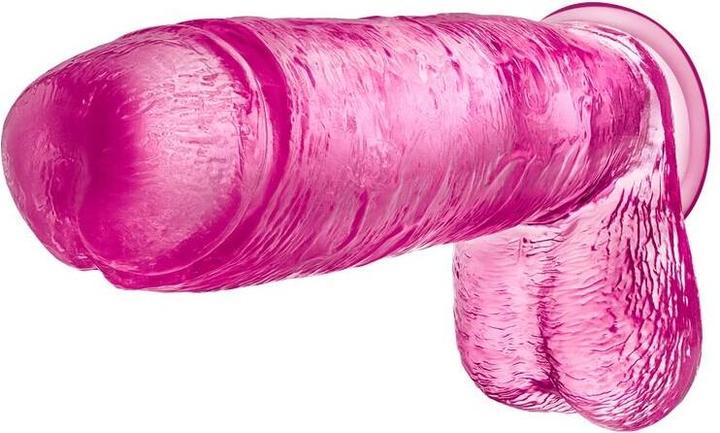 Actual product image Blush Novelties B Yours Plus - Realistic Clear Pink Dildo 10.5 Inch Long 2.5 Inch Thick Dildo with S