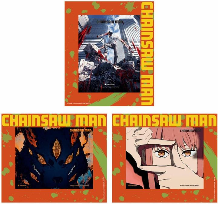 Sakami Chainsaw Man Set de 3 cartes encadrées effet 3D 17 x 13 cm (17 x 13 cm)