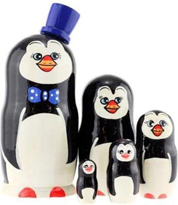 Produktbild Babuschka Pinguine blau 5 Stück