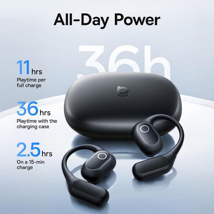 Actual product image Baseus Słuchawki zauszne Eli 2i Fit OWS sportowe - czarne (11 h, Wireless)