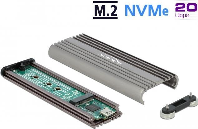 Immagine prodotto Delock Armadio esterno M.2 NVME a USB USB3.2 Gen2 Type-C 20Gbps (M.2 2280, M.2 2260, M.2 2230, M.2 2242)