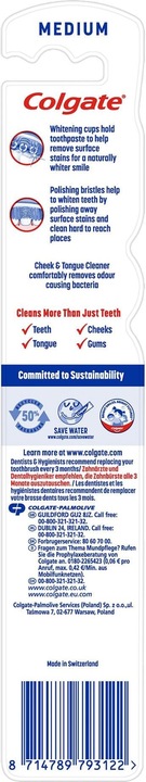 Immagine prodotto Colgate Max White 360º Uno Spazzolino Medio (Medio, 1 x)