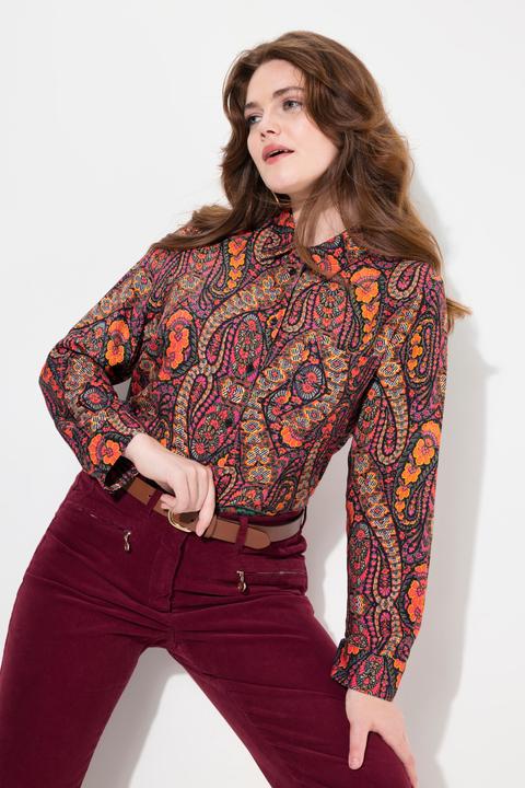 Produktbild Ulla Popken Hemdbluse, Mustermix, Hemdkragen, Langarm (62)