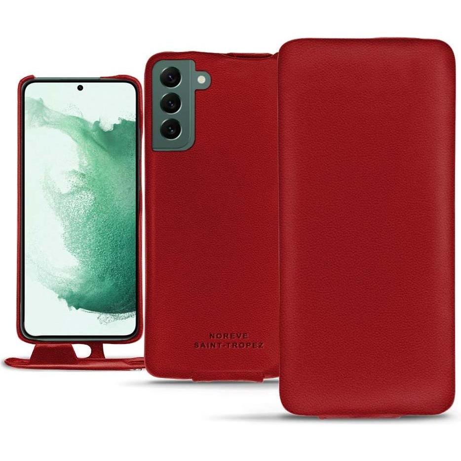 Noreve Lederschutzhülle vertikal (Samsung Galaxy S22+ 5G), Smartphone Hülle, Rot