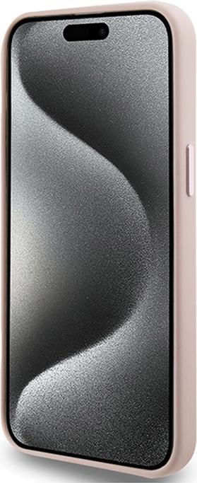 Actual product image Karl Lagerfeld KLHCP15LSMHCNPP iPhone 15 Pro 6.1" różowy/pink Silicone Choupette Metal Pin (Apple iPhone 15 Pro)