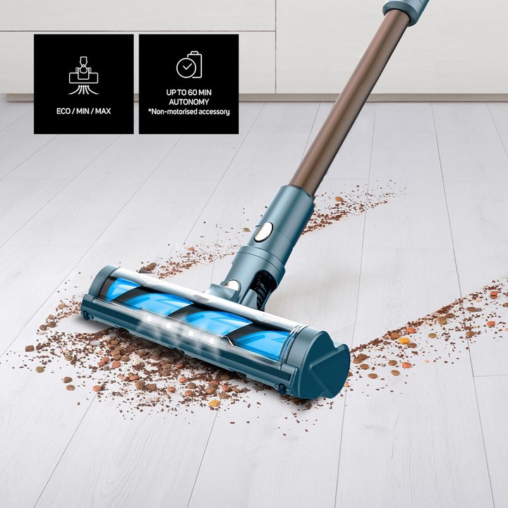 Actual product image Taurus HOMELAND DIGITAL ANIMAL FLEX Upright Vacuum Cleaner Black Blue Gold Bagless