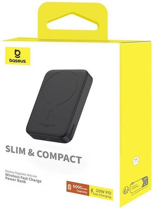 Actual product image Joyroom Mini Wireless PowerBank 20W Baseus (black) (6000 mAh, 20 W, 22.20 Wh)