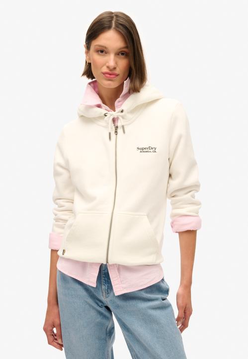 Produktbild Superdry ESSENTIAL LOGO ZIP SWEATSHIRT Dames Vest - Wit