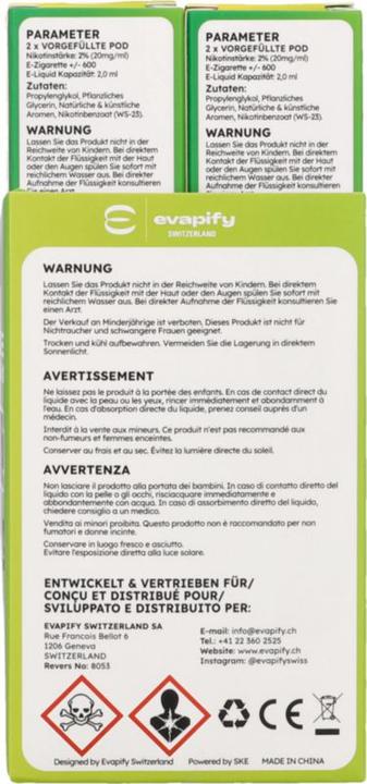 Etichetta energetica SKE Pod 4in1 2x (Calce dolcissima, Limone)