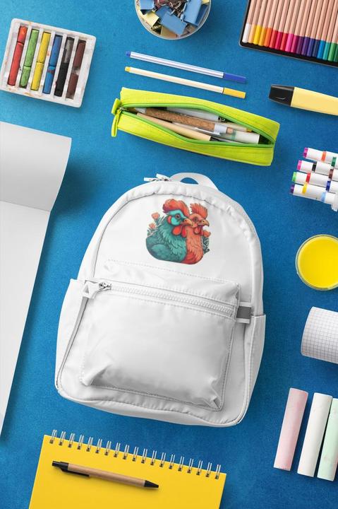 Produktbild Bügelbilder Schul & Freizeitsrucksack-Set Verrückte Hühner Comic (15 l)