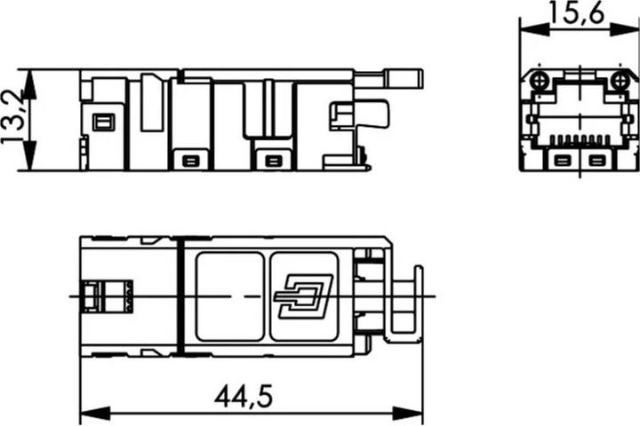 Produktbild Telegärtner STX V1 RJ45-Moduleinsatz Cat.6A Buchse, gerade Pole: 8P8C J80029A0001 J80029A0001 1 St.