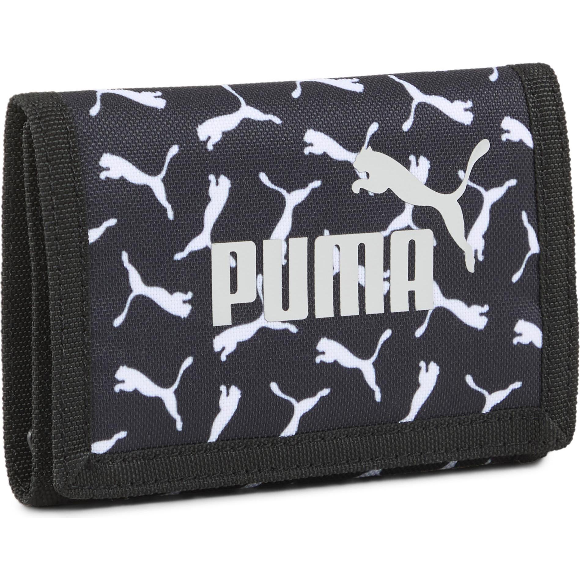 Puma, Herren, Portemonnaie, PHASE AOP Wallet, Schwarz