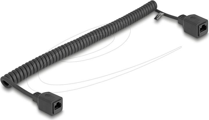 Image du produit Delock RJ45 Spiralkabel Buchse zu Buchse Cat.5e UTP 0,5 m bi (U/UTP, CAT5e, 1 m)