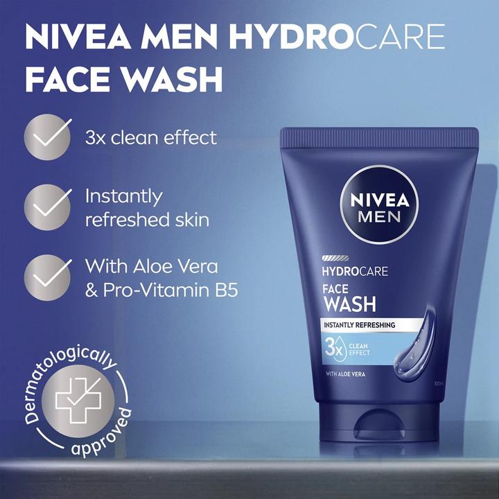 Actual product image NIVEA Hydrocare Reinigungsgel für Herren (Gesichtswäsche) 100 ml (Cleansing gel, 100 ml)