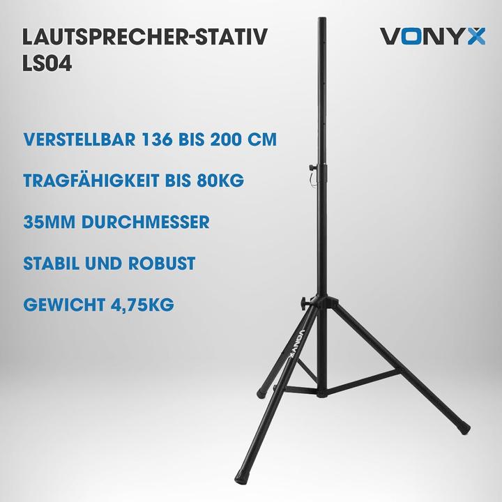 Actual product image Vonyx LS04 Pro Lautsprecherständer (1 pcs., Wall installation, Height-adjustable)