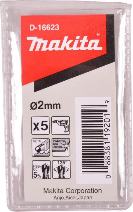 Productafbeelding Makita Boor HSS-CO 2,0x49mm 5st. (2,0 millimeter)