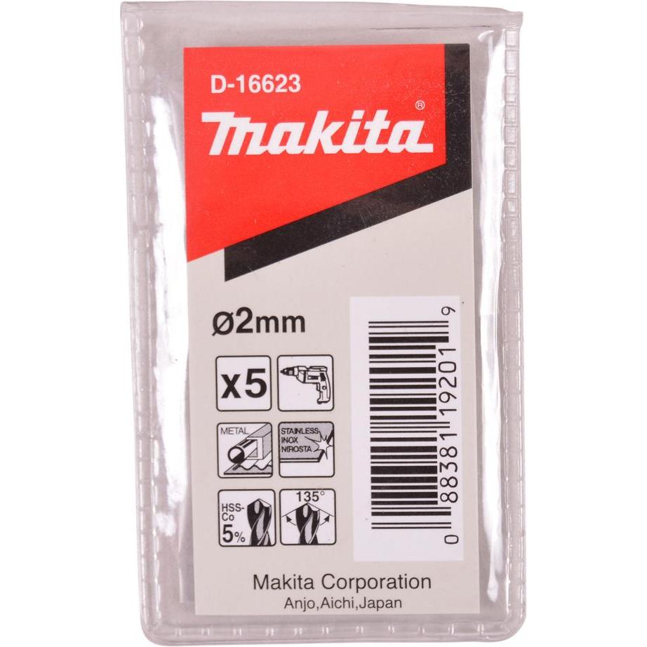 Thumbnail - Makita, Bohrereinsatz, Bohrer HSS-CO 2.0x49mm 5Stk (2.0 Millimeter)