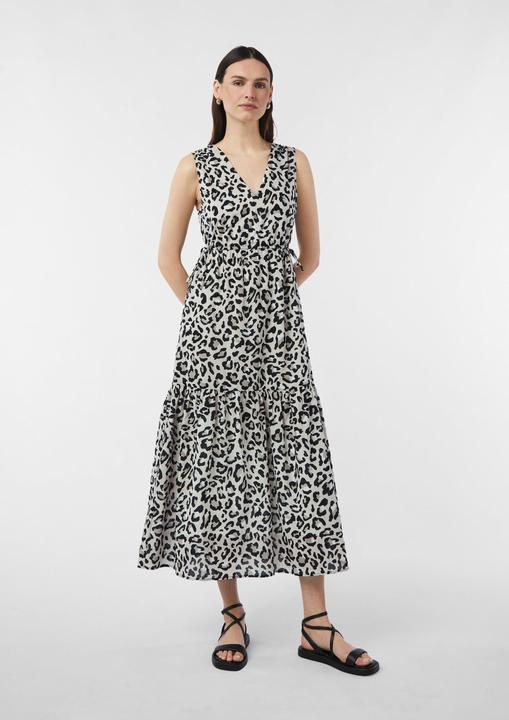 Actual product image Comma Kleid Maxikleid mit Leo-Muster und Raff-Details (44)