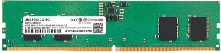Actual product image Transcend JetRam JM4800ALG-8G, 8 GB, 1 x 8 GB, DDR5, 4800 MHz, 288-pin DIMM (1 x 8GB, 4800 MHz, DDR5 RAM, DIMM)