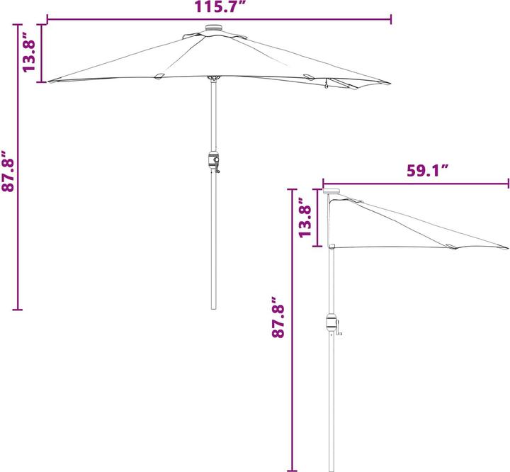 Actual product image vidaXL Garten-Sonnenschirm (1.50 m)