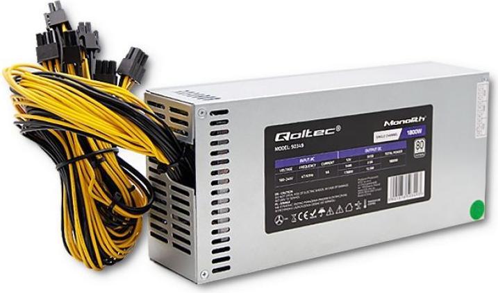 Produktbild Qoltec 50349 PCI-E 1800W power supply 80 Plus Platinum Game miner (1800 W)
