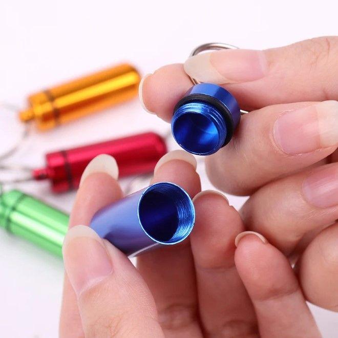 Actual product image MU Classic Pill Series medication dispenser key fob