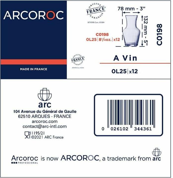 Produktbild Arcoroc Carafon Vin Karaffe cl (0.58 l)