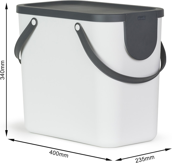 Actual product image Rotho ALBULINO waste bin, 25 litre, white sp. (25 l)