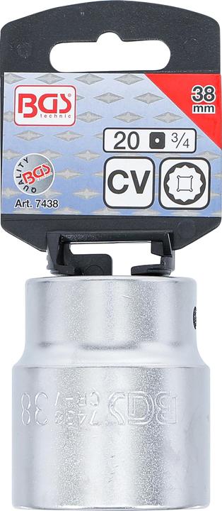 Immagine prodotto BGS Set di chiavi a bussola a dodici facce Azionamento a bussola quadra 20 mm (3/4") SW 38 mm (38 mm)