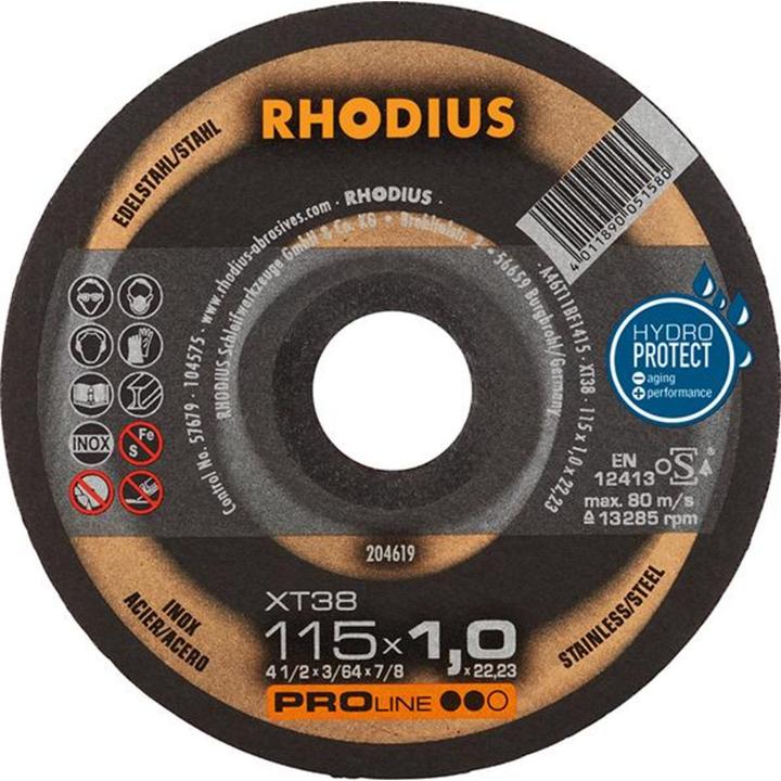 Rhodius Cutting disc extra thin 115 x 1 x 22.2 mm straight F