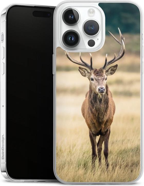 Actual product image DeinDesign Slim Case für Apple iPhone 14 Pro Max Silikon Hülle Ultra Dünn Handyhülle Hirsch Wald Wiese (Apple iPhone 14 Pro Max)