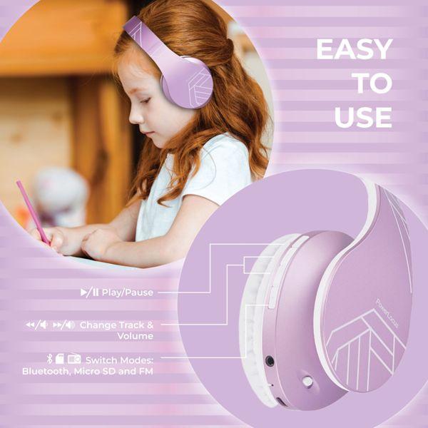 Produktbild PowerLocus Wireless Headphones for kids P2 (pink-white)