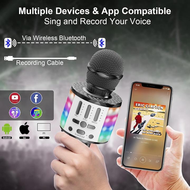 Produktbild MicQutr Karaoke-Mikrofon mit Bluetooth-Lautsprecher