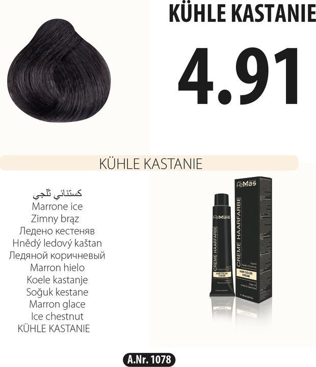 Produktbild FemMas (4.91) Haarfarbe Mittelbraun Gold 100ml (4-91 Mittelbraun Gold)