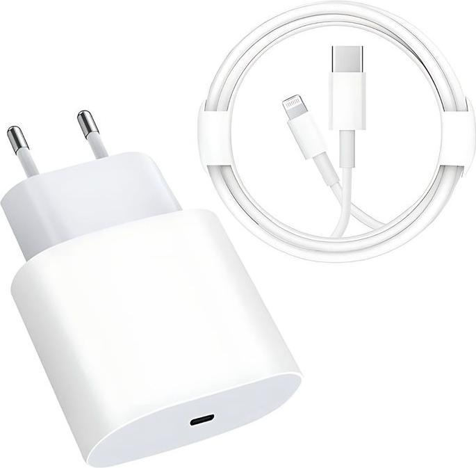 Hermex Caricabatterie rapido da 20W incluso cavo di ricarica da USB-C a Lightning da 1 m (20 W)
