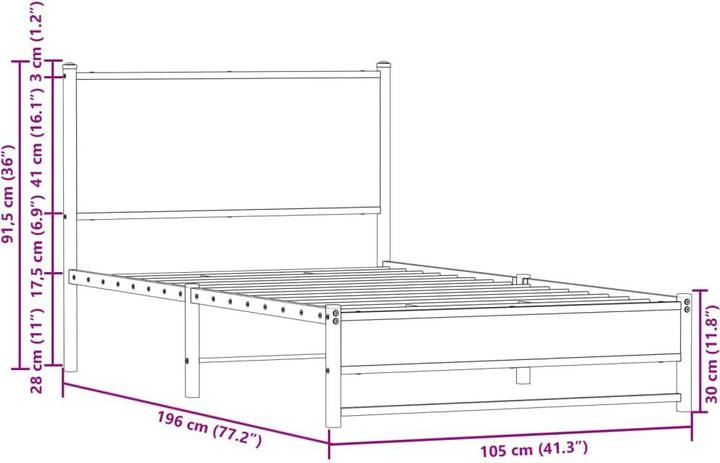 Image du produit vidaXL Bettgestell (100 x 190 cm)