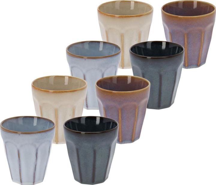 Excellent Houseware Kaffee Becher, 8er-Set, 250ml, Pastellfarben (250 ml, 8x)