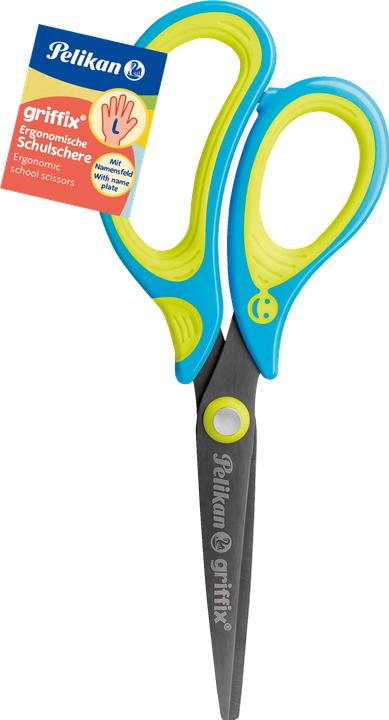 Immagine prodotto Pelikan Forbici appuntite Griffix 810296 blu neonfresh con la mano sinistra (15 cm)