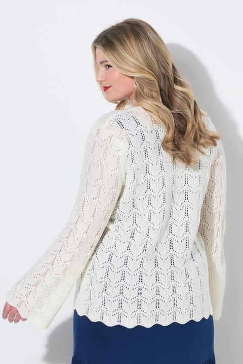 Produktbild Miamoda Strickjacke, gerade Passform, Ajourstrick, Langarm (46, 48)